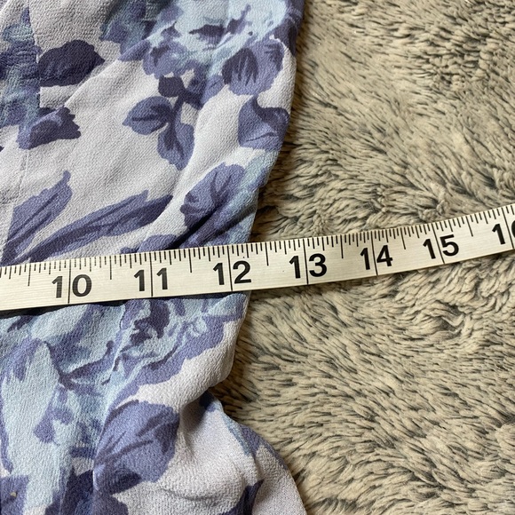 Reformation Blue Floral Off Shoulder Kaia Mini Dress Size 4 - Picture 8 of 10